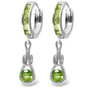 2.3 Carat 14K Solid White Gold Breaking Good Peridot Earrings