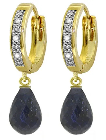 6.64 Carat 14K Solid White Gold Impeccable Taste Sapphire Diamond Earrings