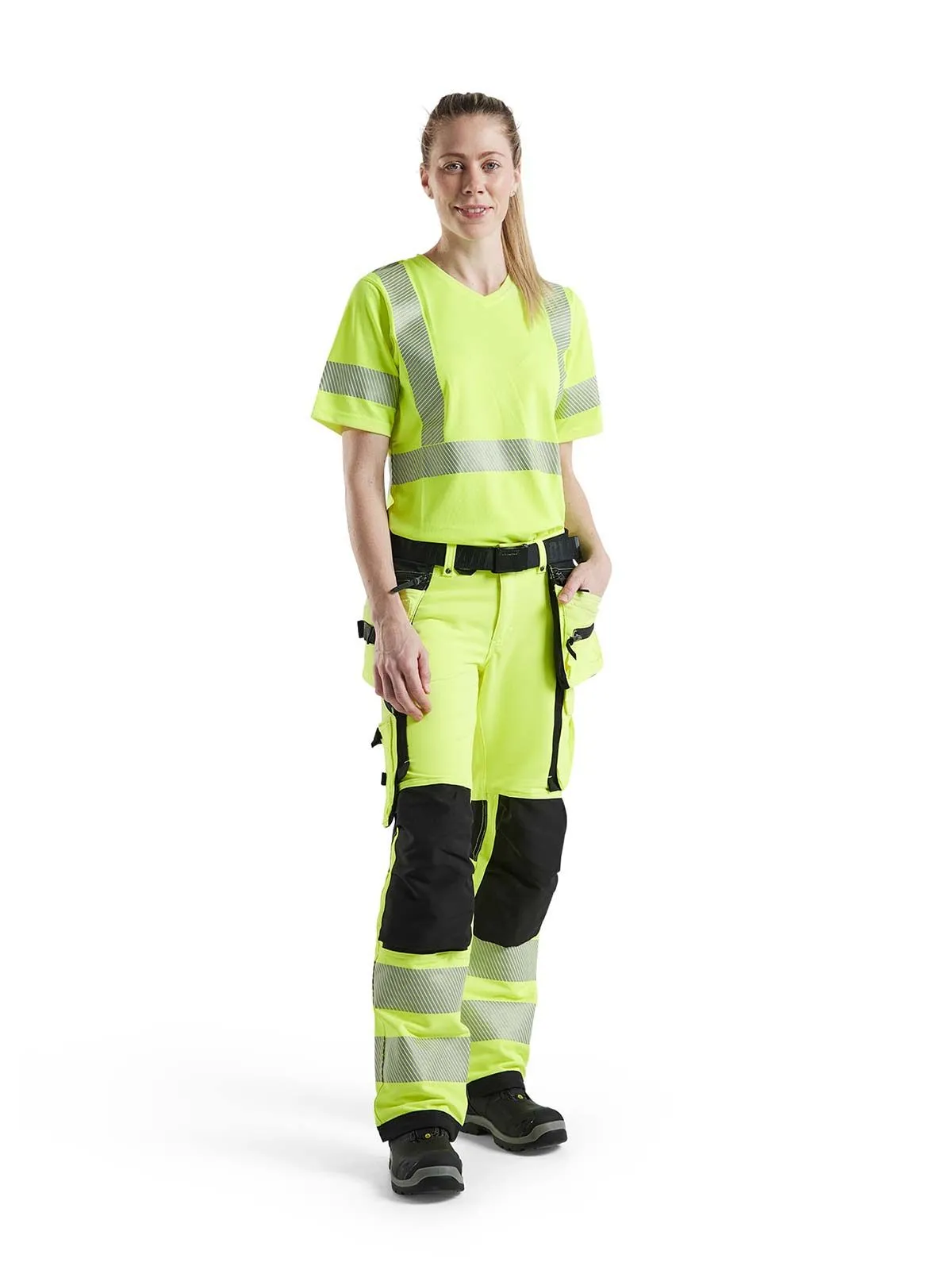7197-1642&#x20;Women&#x27;s&#x20;Work&#x20;Trousers&#x20;High&#x20;Vis&#x20;4-Way&#x20;Stretch&#x20;-&#x20;Bl&#xE5;kl&#xE4;der