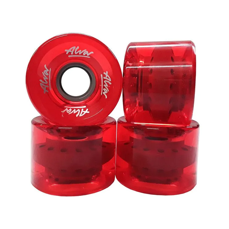 Alva 60mm 78a Cruiser High-Performance Clear Red Urethane Skateboard Wheels 4pk