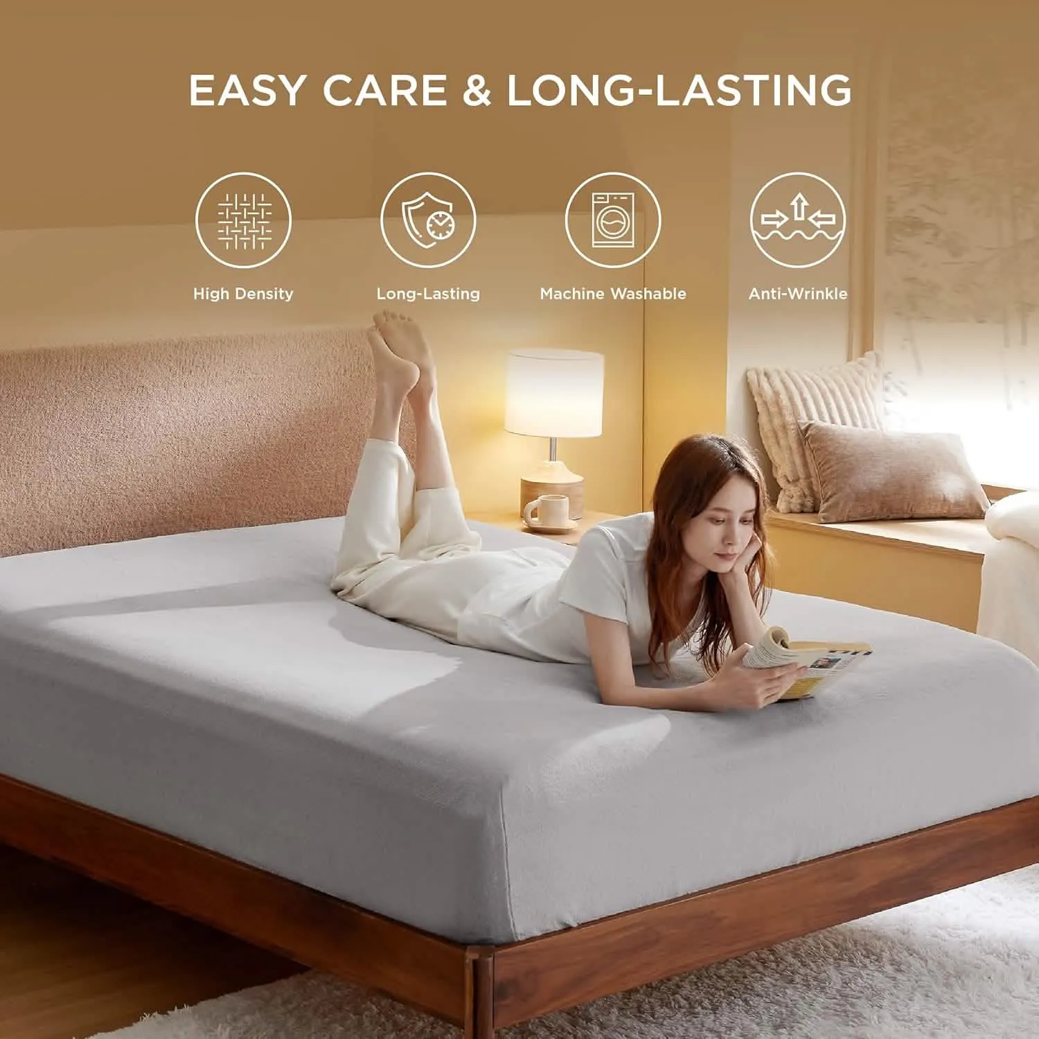 Bedsure Breathable Fleece Fitted Sheet