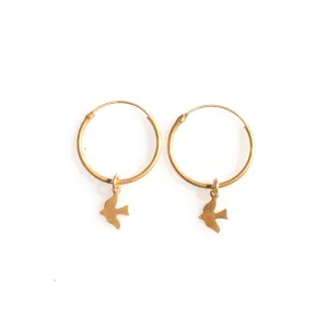 Bird Hoops in Gold
