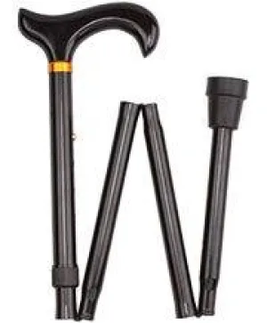 Black Adjustable Derby Folding Cane