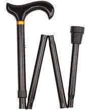 Black Adjustable Derby Folding Cane