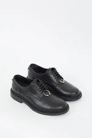 Black Leather Pierced Punk Derby