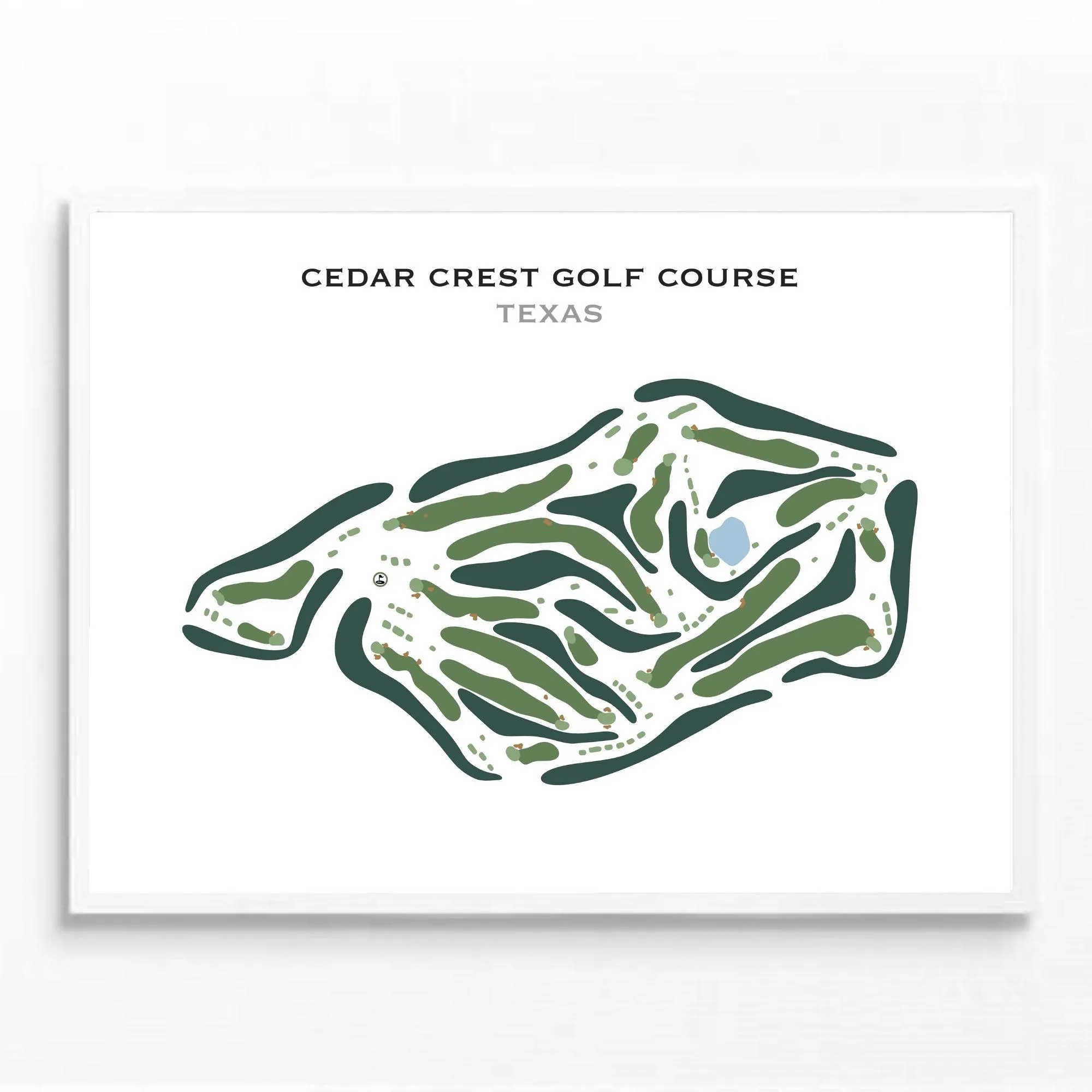 Cedar Crest Golf Course, Texas - Printed Golf Course