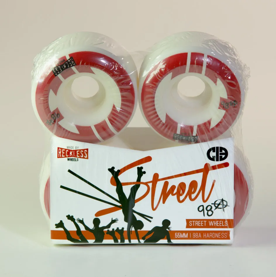 CIB Street Wheels 55mm/ 98a 4 Pack