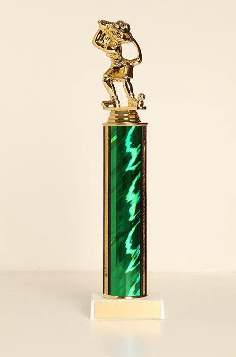 Comic Female Golfer Tube Trophy