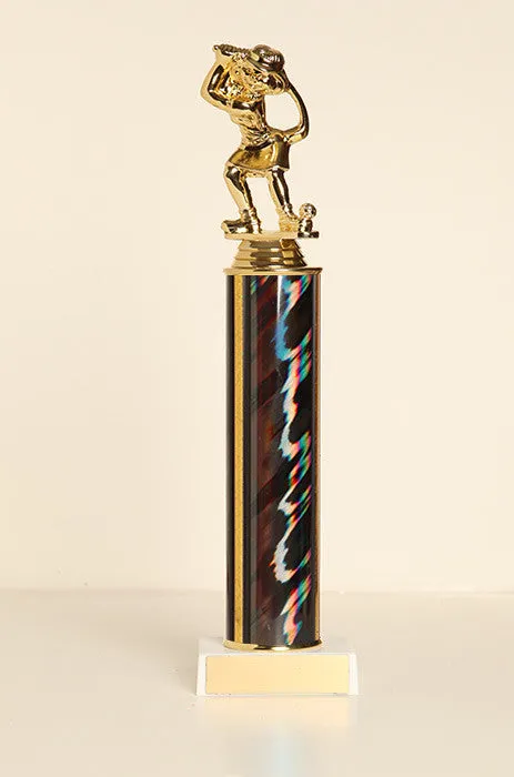 Comic Female Golfer Tube Trophy