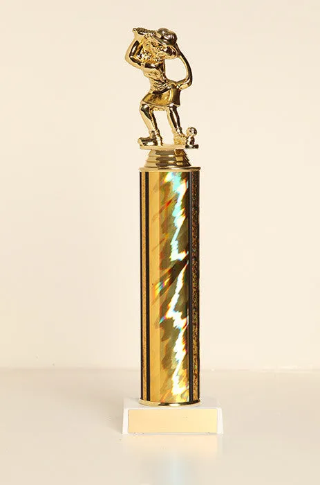 Comic Female Golfer Tube Trophy