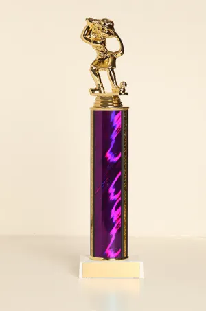 Comic Female Golfer Tube Trophy