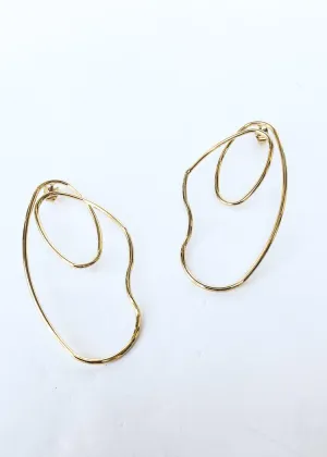 Crofton Abstract Gold Statement Earring