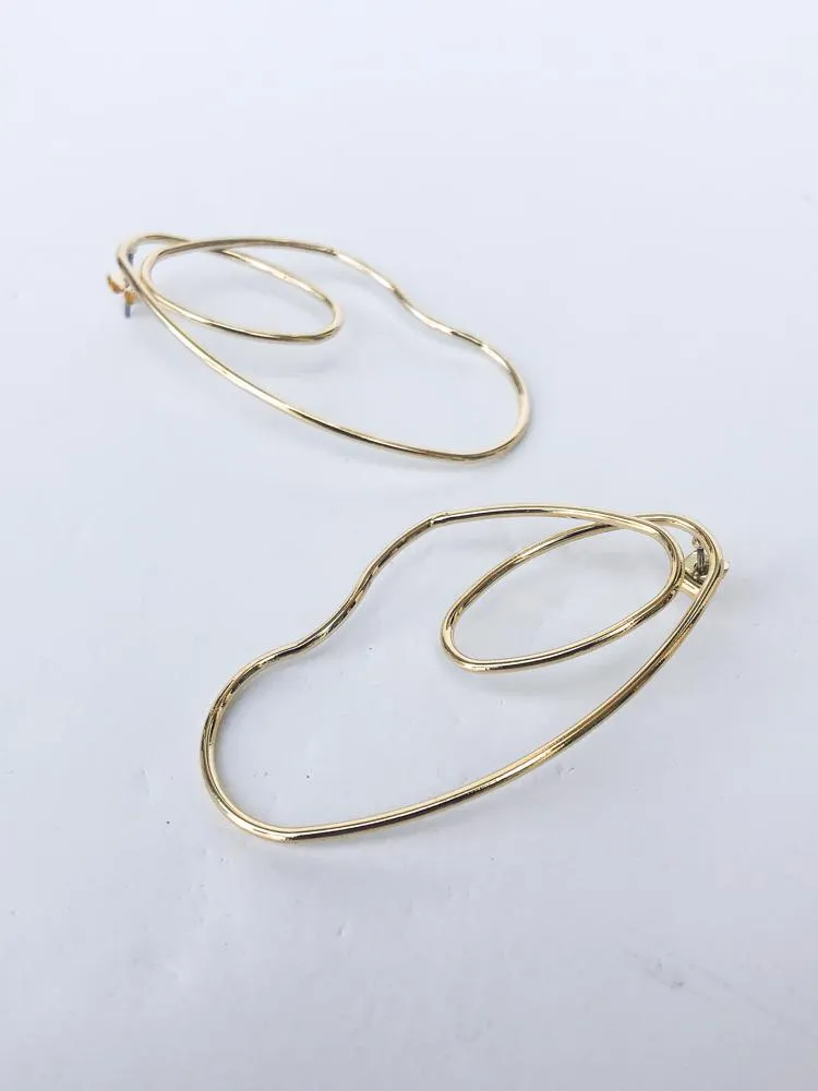 Crofton Abstract Gold Statement Earring