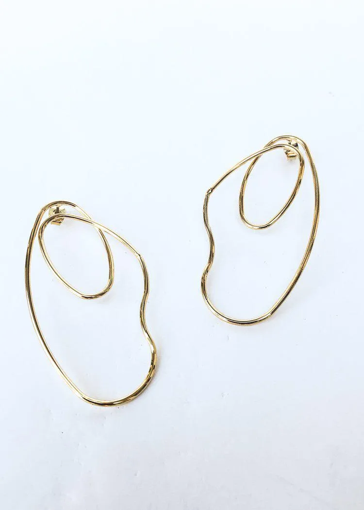 Crofton Abstract Gold Statement Earring