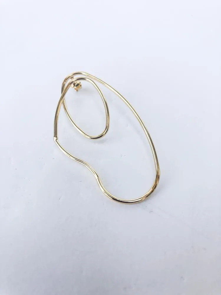 Crofton Abstract Gold Statement Earring
