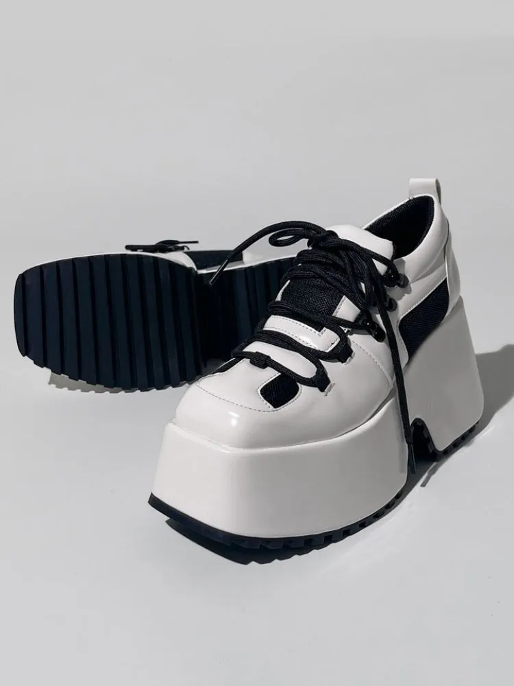 Derby Square Toe Lace Up Platform Shoes【s0000005195】
