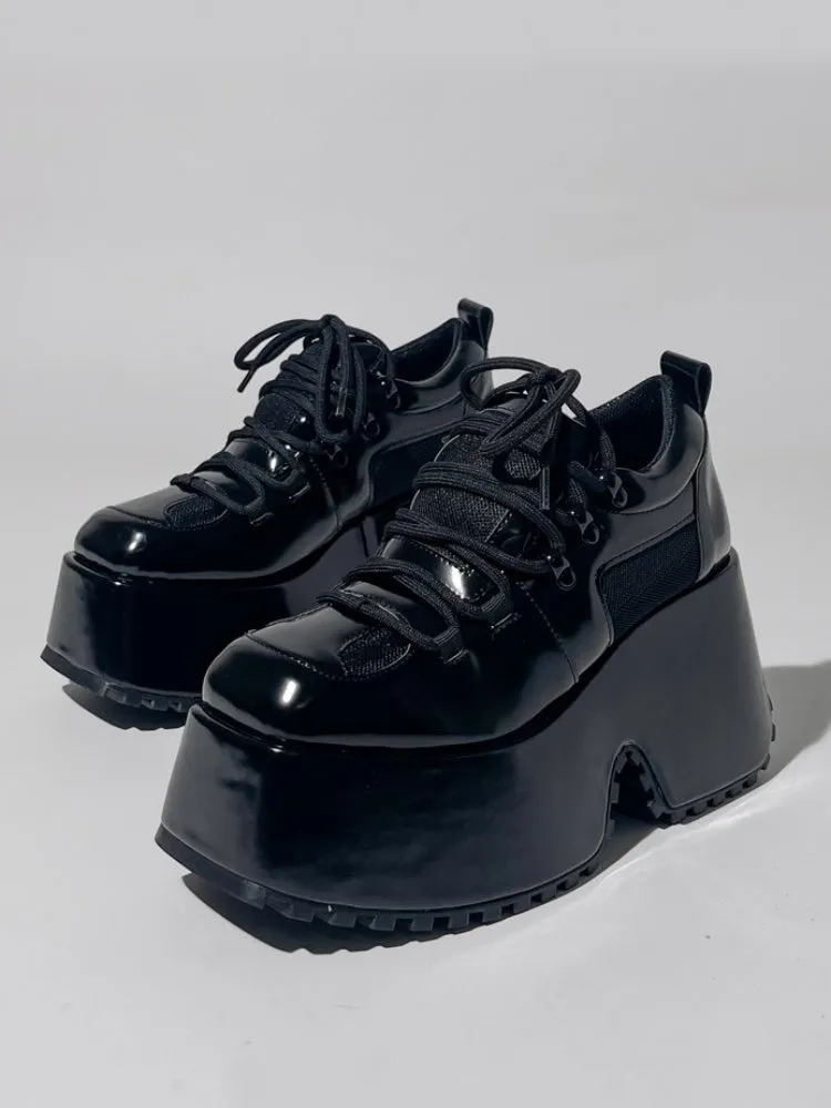 Derby Square Toe Lace Up Platform Shoes【s0000005195】