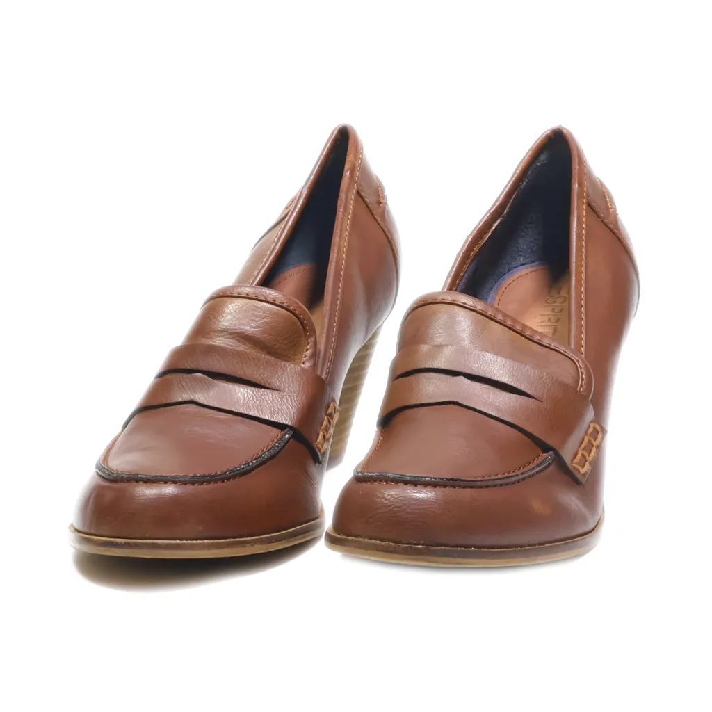 Esprit Mid-Heel Shoes Leather Brown Colour For Women