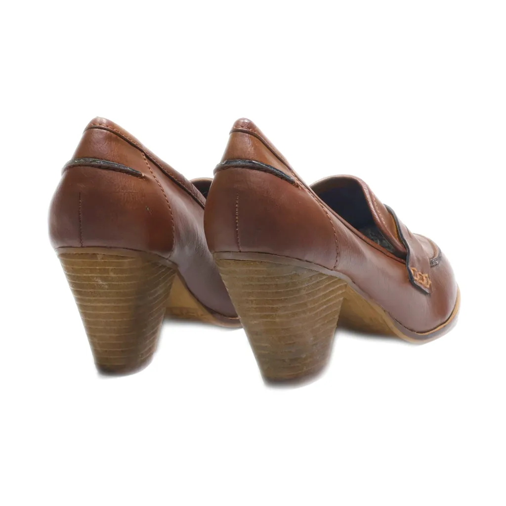 Esprit Mid-Heel Shoes Leather Brown Colour For Women