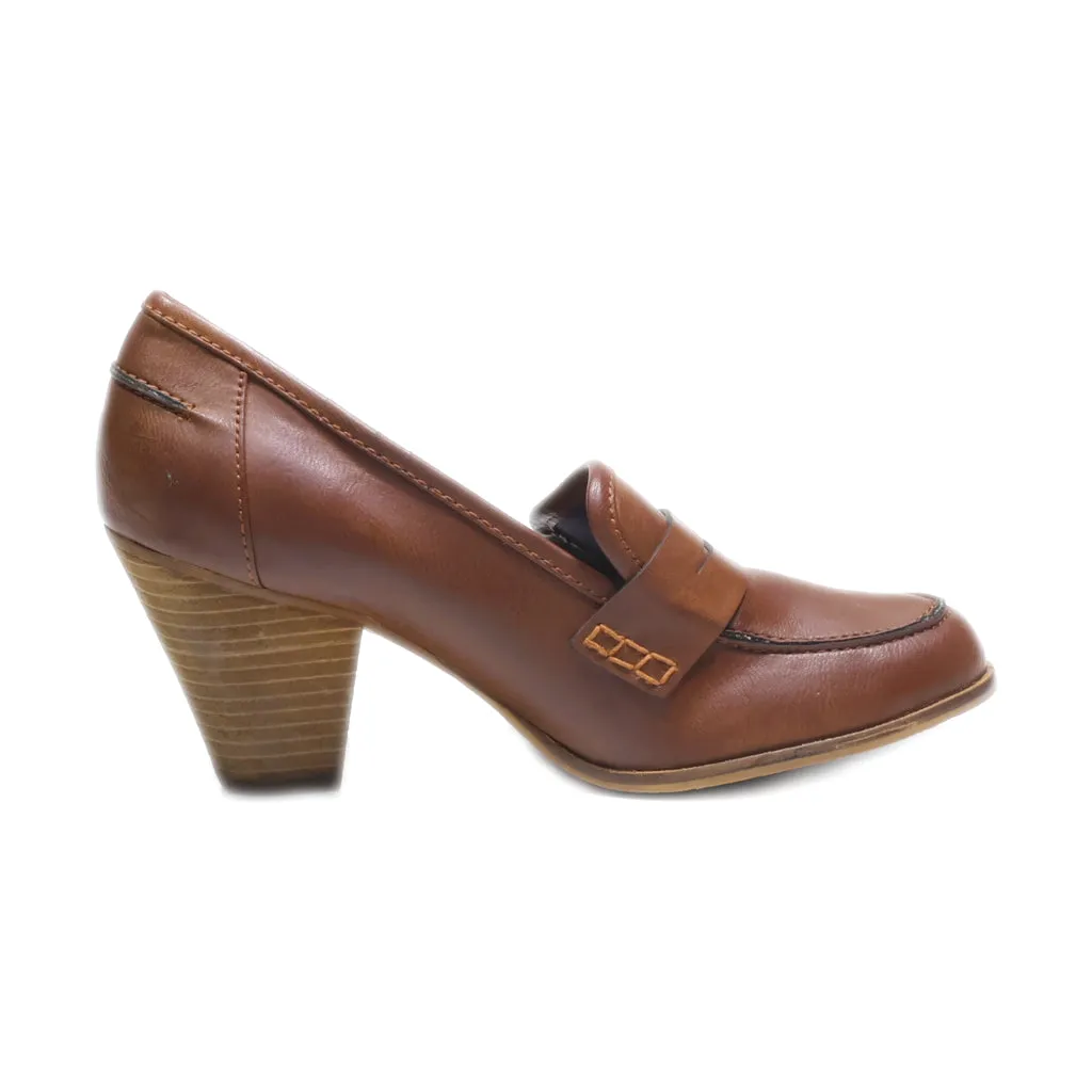 Esprit Mid-Heel Shoes Leather Brown Colour For Women