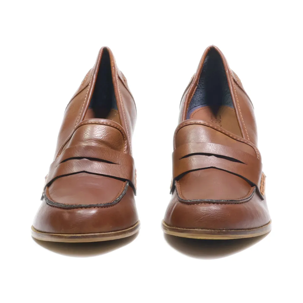Esprit Mid-Heel Shoes Leather Brown Colour For Women