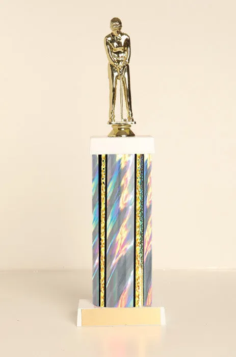 Female Putter Golf Square Column Trophy