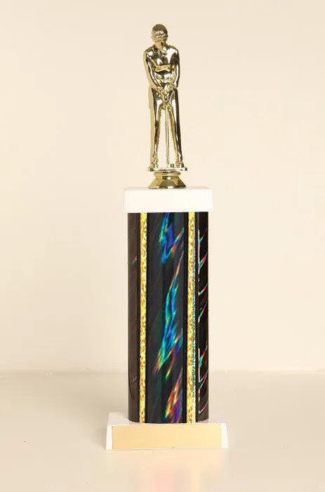 Female Putter Golf Square Column Trophy