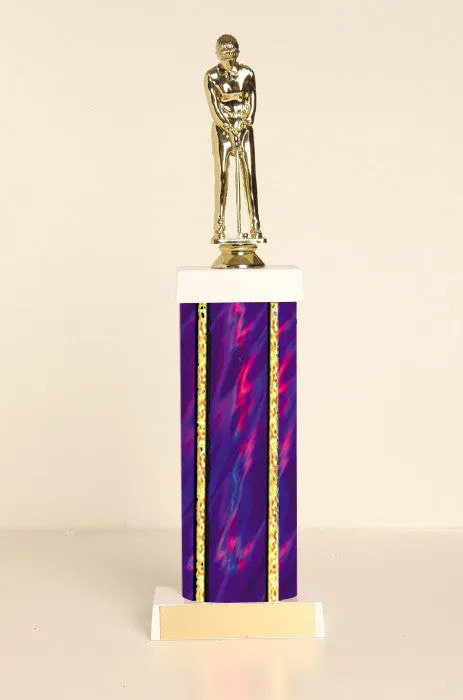 Female Putter Golf Square Column Trophy