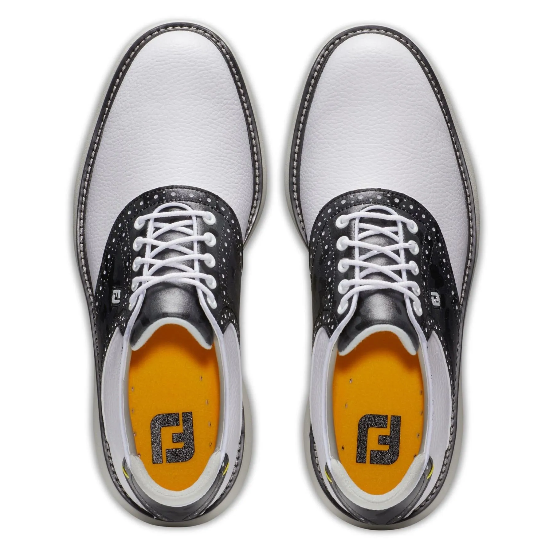 FJ Traditions Saddle FJ Golf Shoes White/Black/Grey - AW24