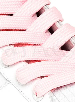 Flat Fat Pink Shoelaces - 11mm wide