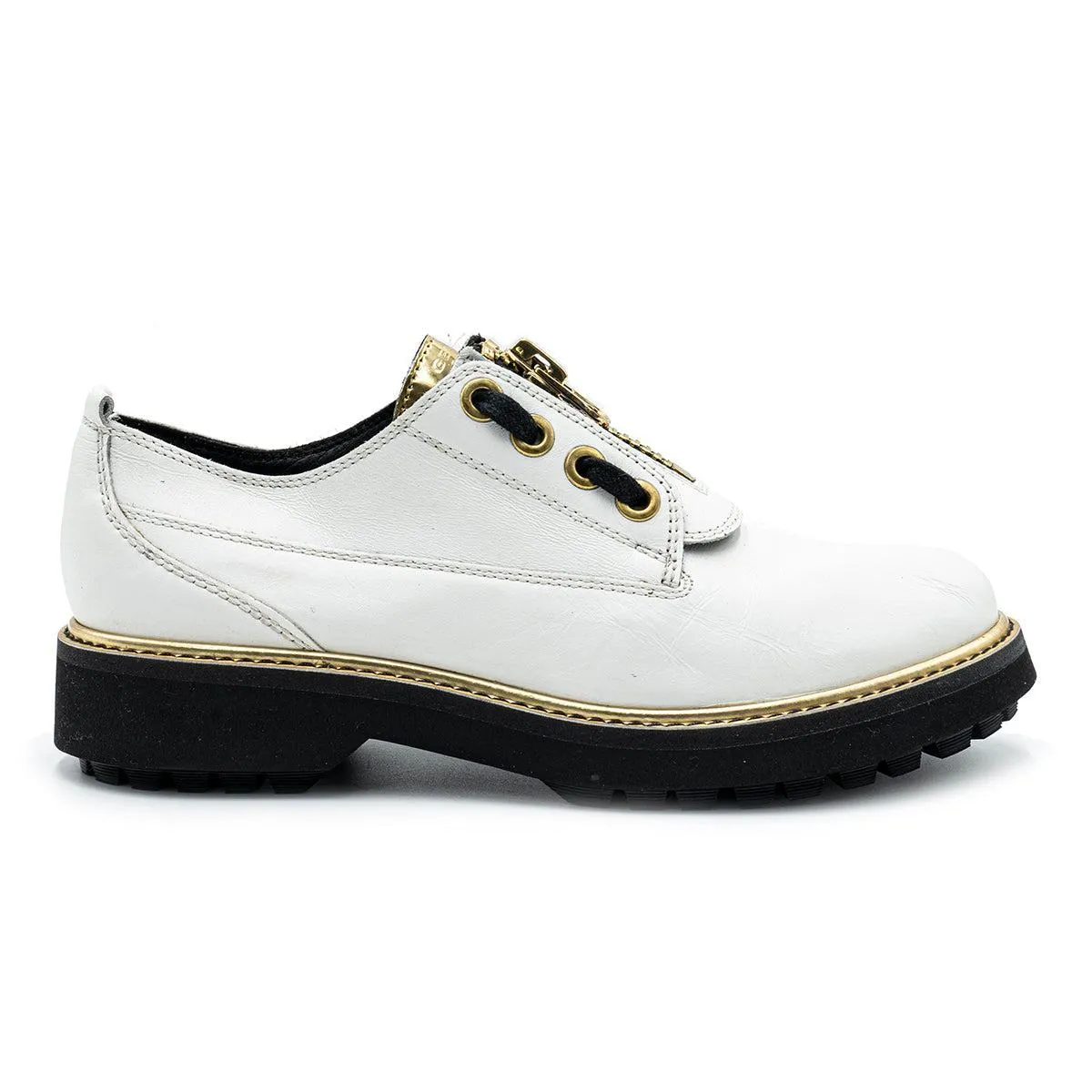 Geox D Asheely Plus B Lace Ups Leather White Colour For Women