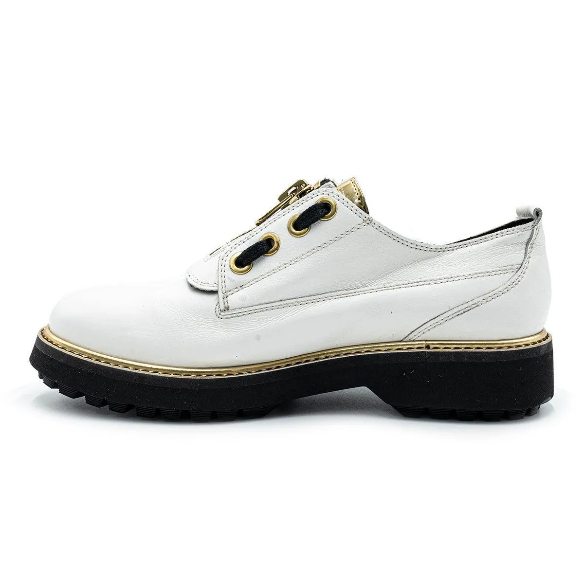 Geox D Asheely Plus B Lace Ups Leather White Colour For Women