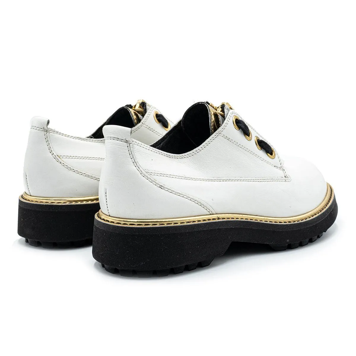 Geox D Asheely Plus B Lace Ups Leather White Colour For Women
