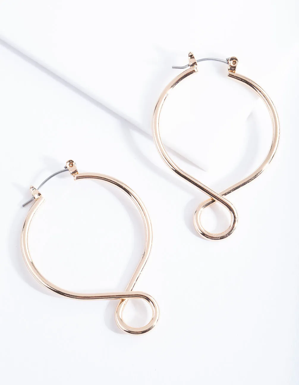 Gold Abnormal Figure 8 Hoop Earrings