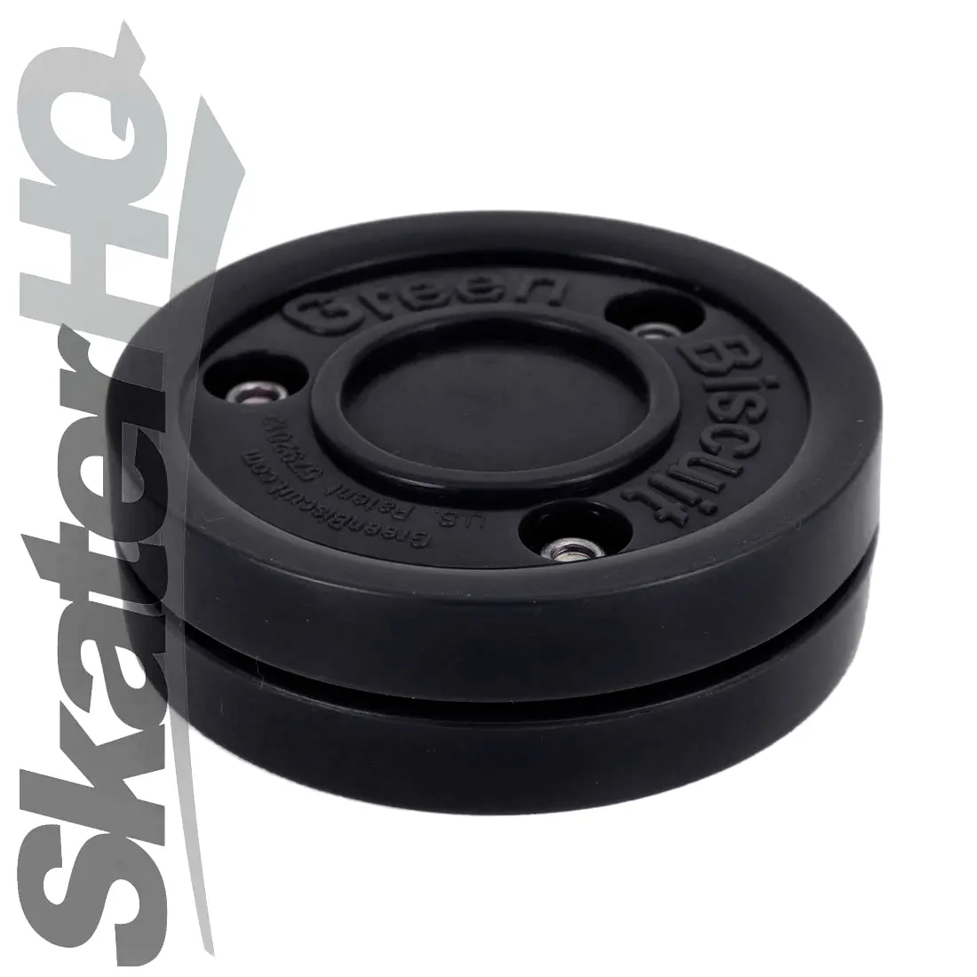 Green Biscuit Hockey Puck - Black