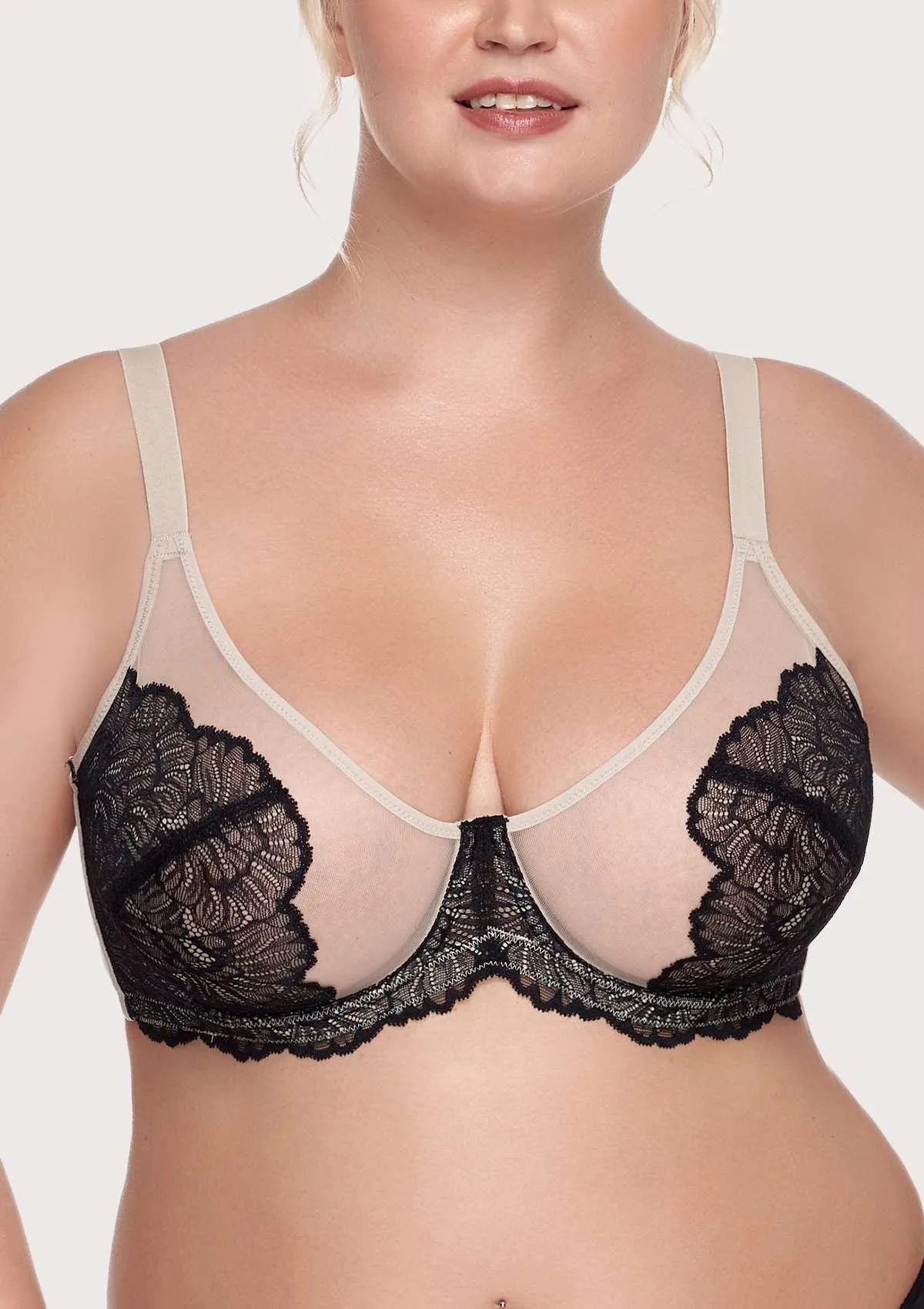 HSIA Blossom Black Unlined Lace Bra