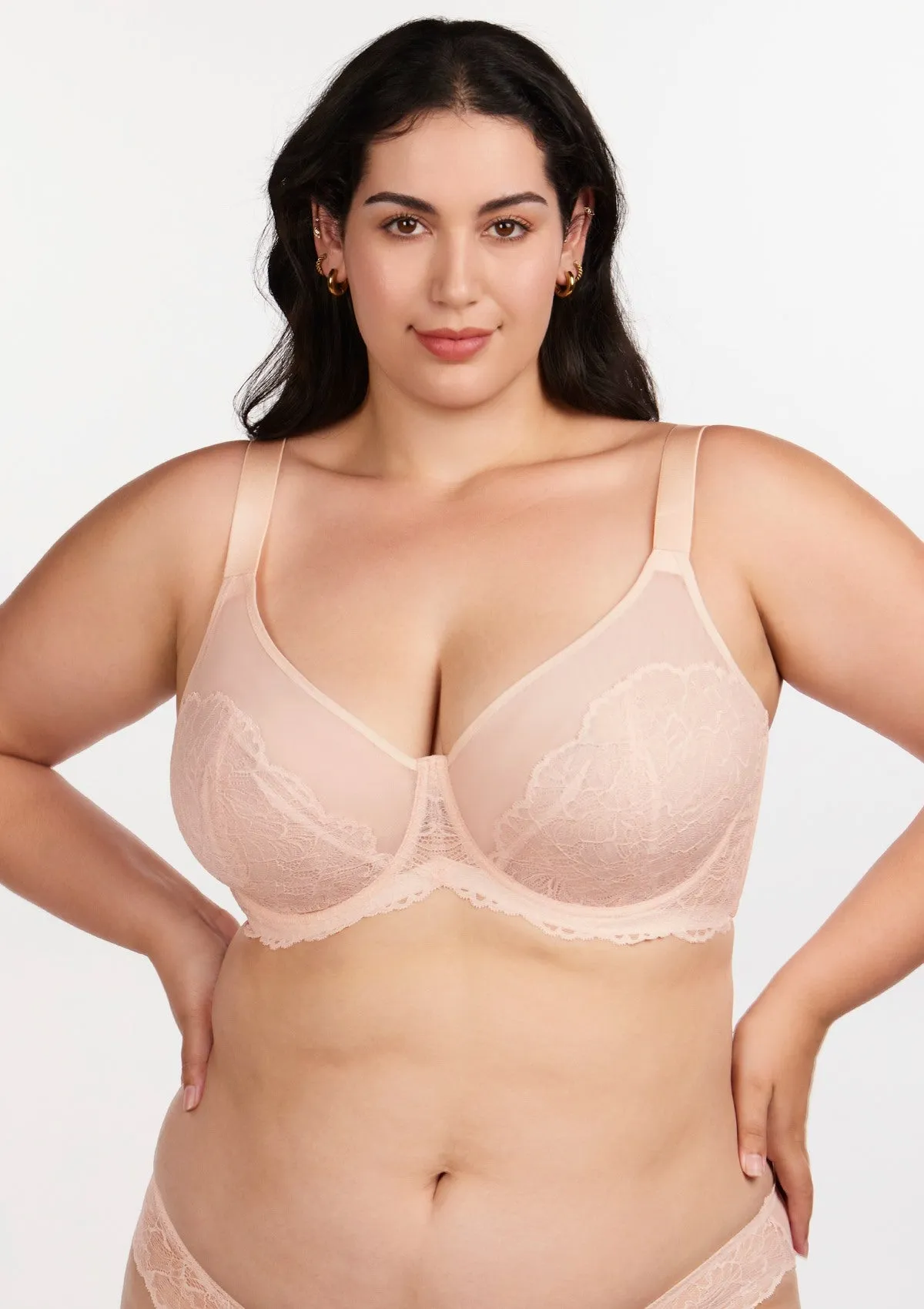 HSIA Blossom-Pink Unlined Lace Bra