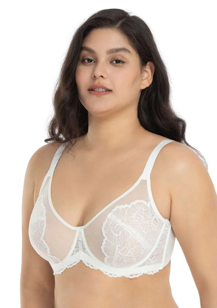 HSIA Blossom Pink Unlined Lace Bra