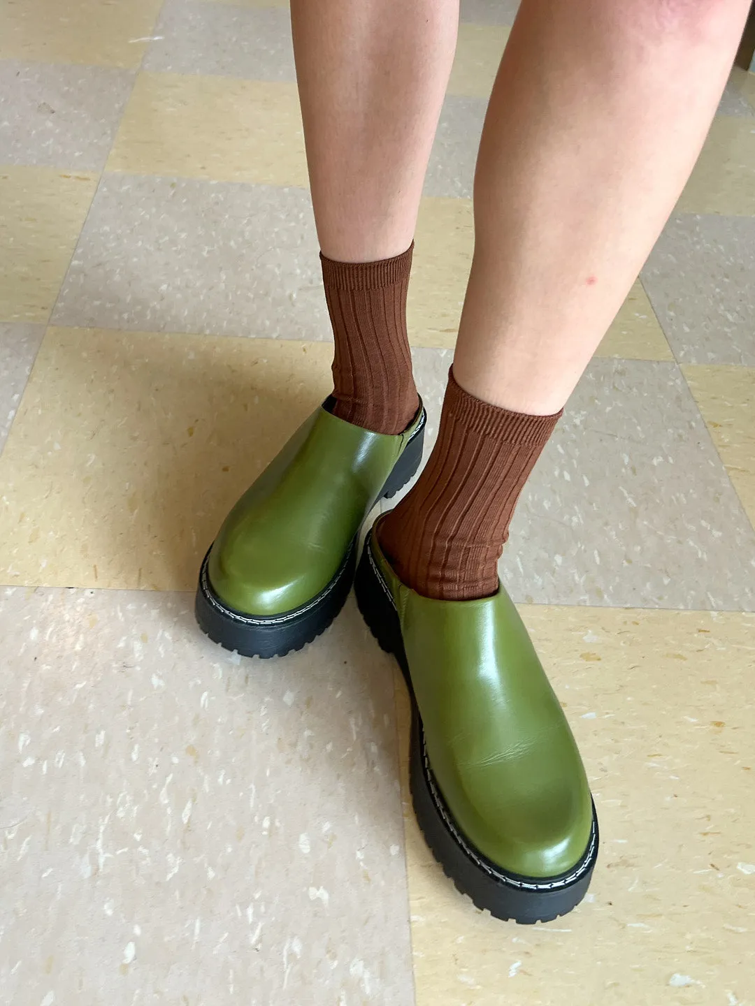 Lena Chunky Mule - Olive