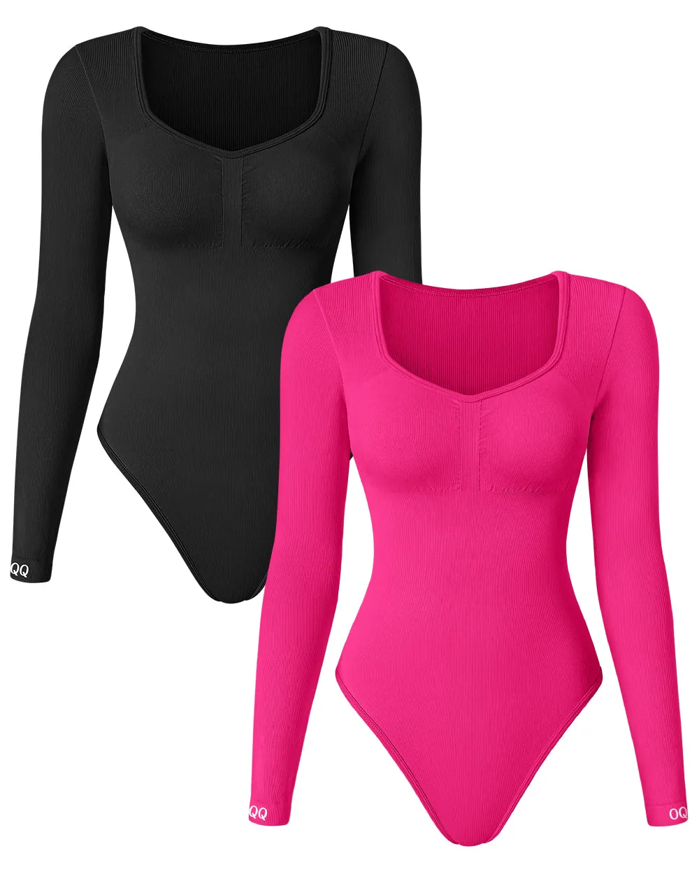 Long Sleeve  flattering bust ruched bodysuits