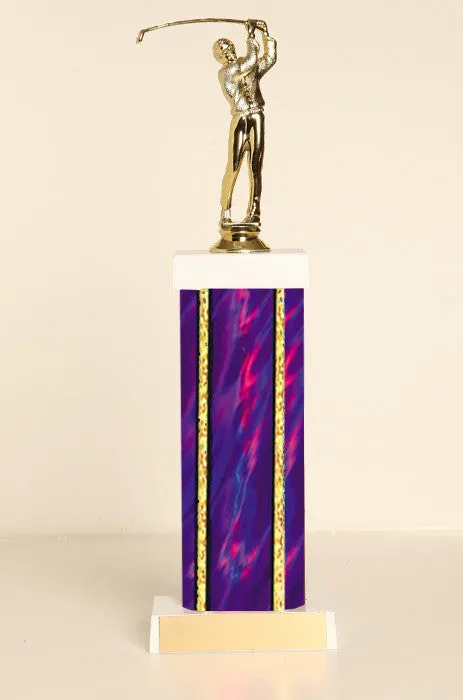 Male Golf Square Column Trophy