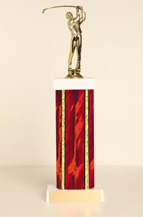 Male Golf Square Column Trophy