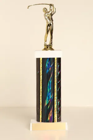 Male Golf Square Column Trophy