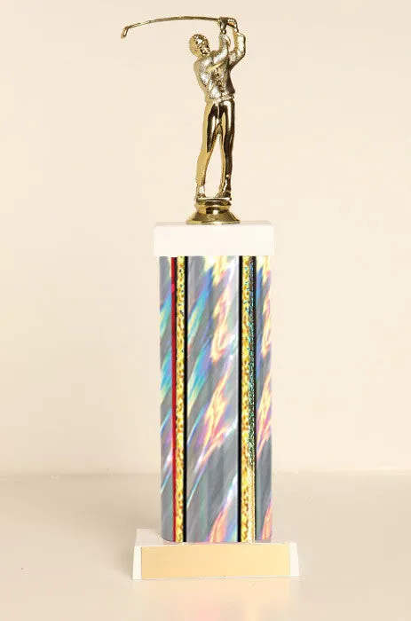 Male Golf Square Column Trophy