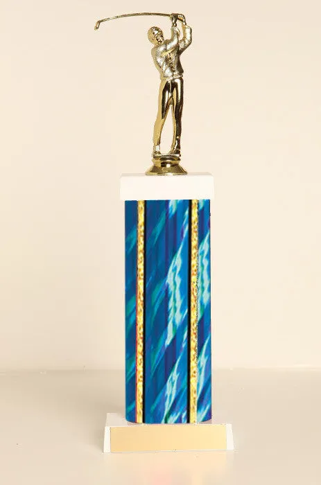 Male Golf Square Column Trophy