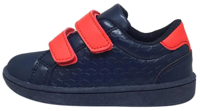 My Brooklyn The Original Boy's and Girl's Sneaker in Navy Blue with Red Double Straps