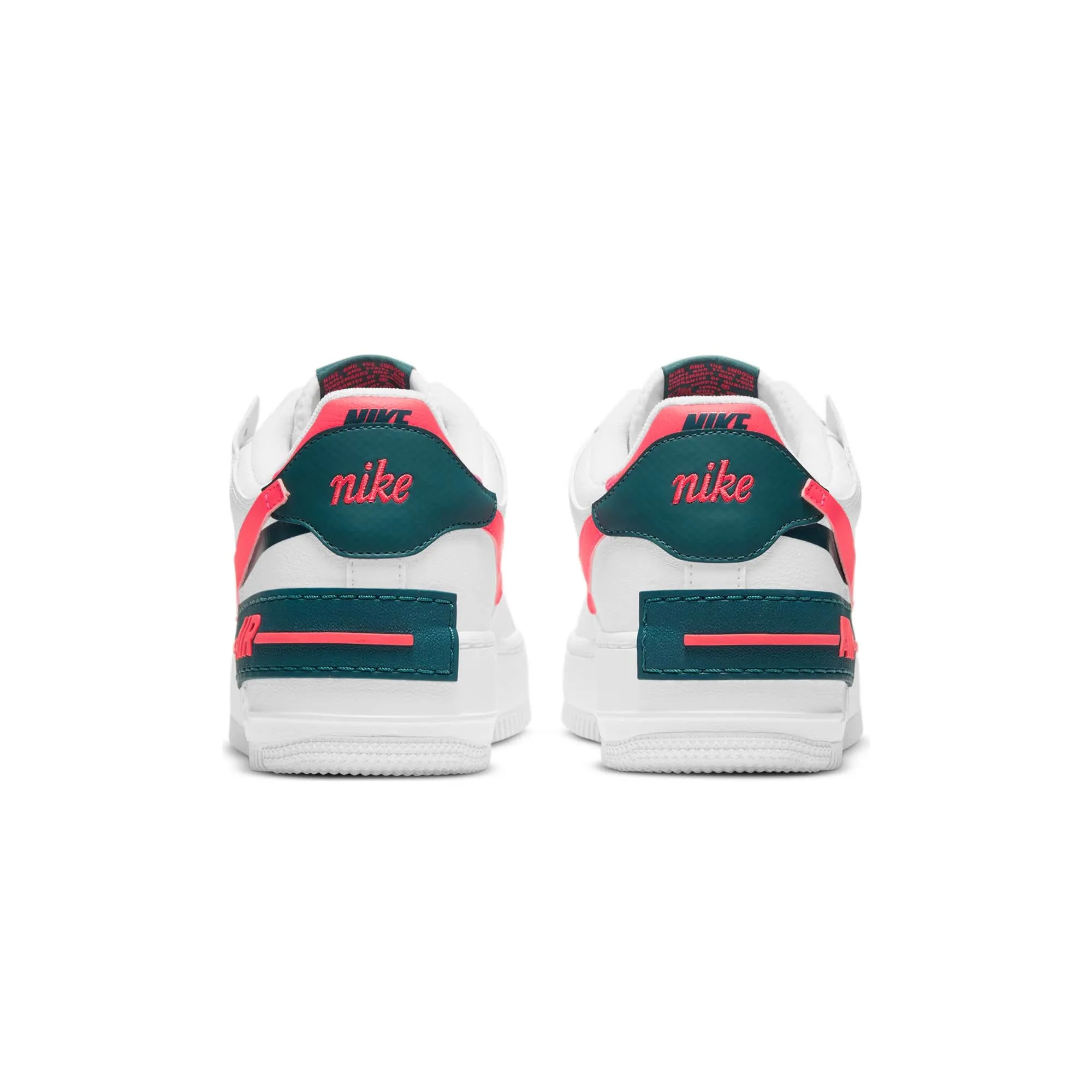 Nike Womens Air Force 1 Shadow Shoes White/Dark Teal