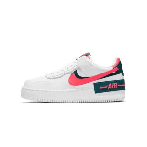 Nike Womens Air Force 1 Shadow Shoes White/Dark Teal