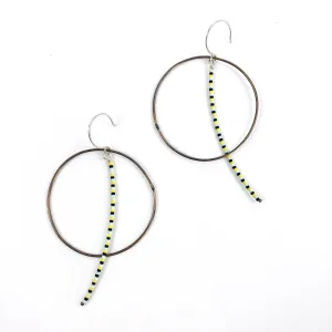 Olivia de Soria Earrings: Brass Circular Beaded Line