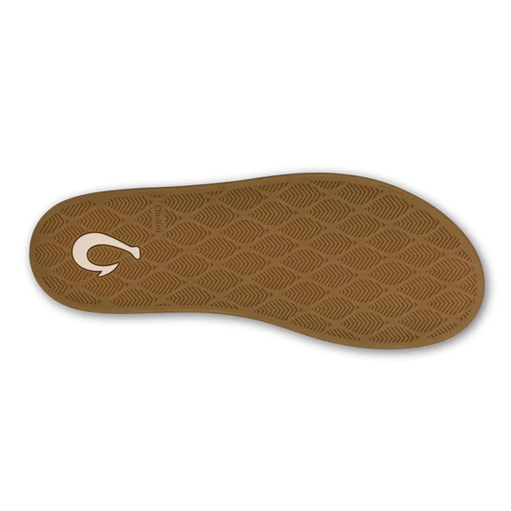 OLUKAI HAMANI HULU FELT SHEARLING OPEN BACK SLIPPER GRAPHITE TRENCH BLUE - MENS